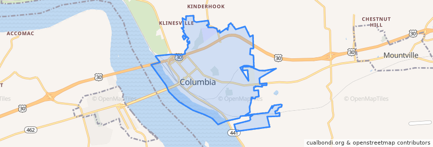 Mapa de ubicacion de Columbia.