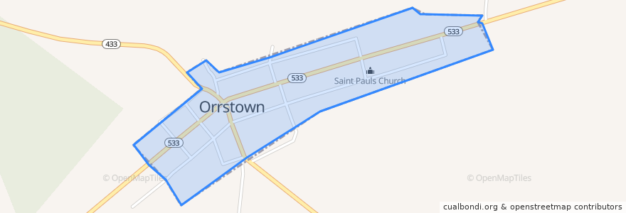 Mapa de ubicacion de Orrstown.