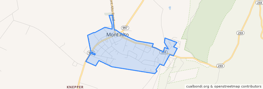 Mapa de ubicacion de Mont Alto.