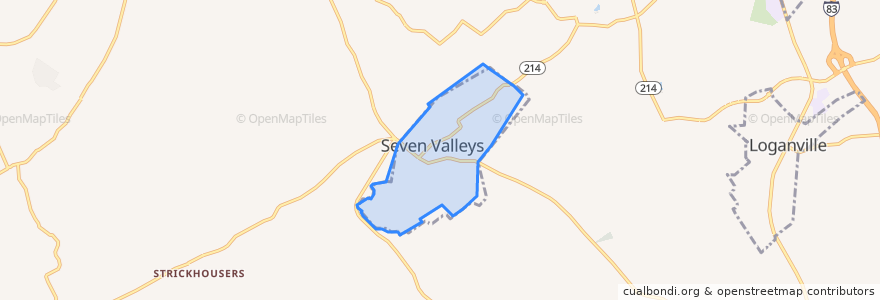 Mapa de ubicacion de Seven Valleys.