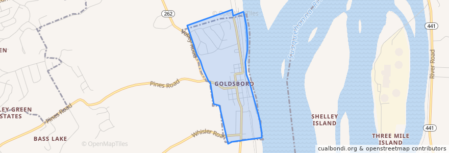 Mapa de ubicacion de Goldsboro.