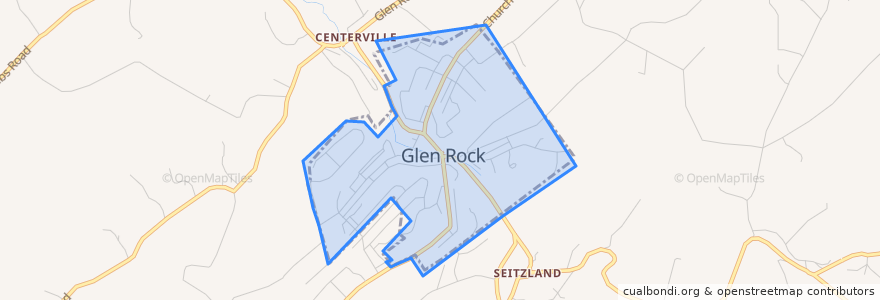 Mapa de ubicacion de Glen Rock.