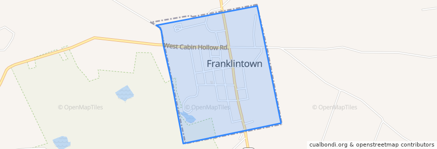 Mapa de ubicacion de Franklintown.