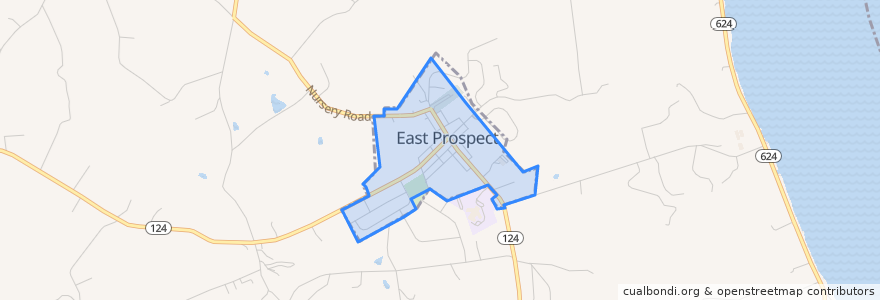 Mapa de ubicacion de East Prospect.