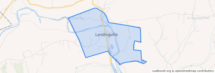 Mapa de ubicacion de Landingville.