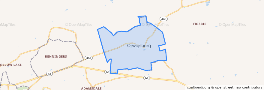 Mapa de ubicacion de Orwigsburg.