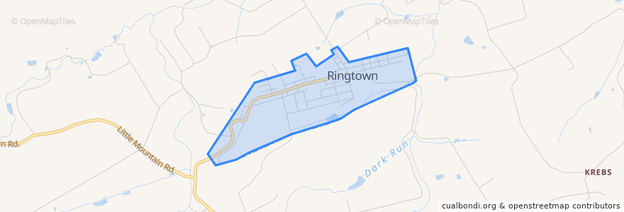 Mapa de ubicacion de Ringtown.