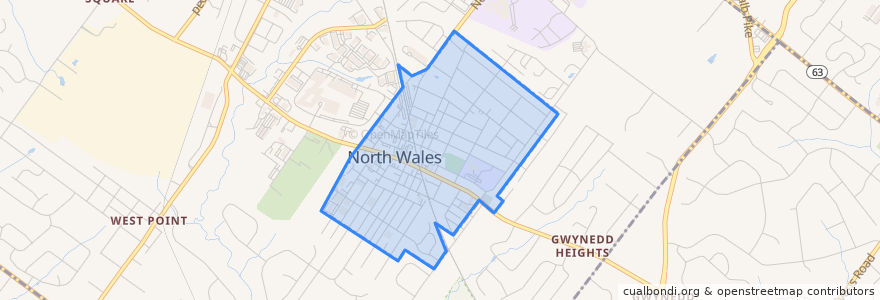 Mapa de ubicacion de North Wales.
