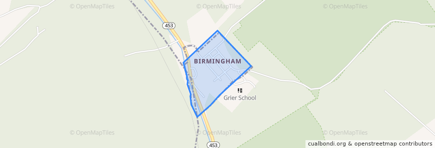 Mapa de ubicacion de Birmingham.