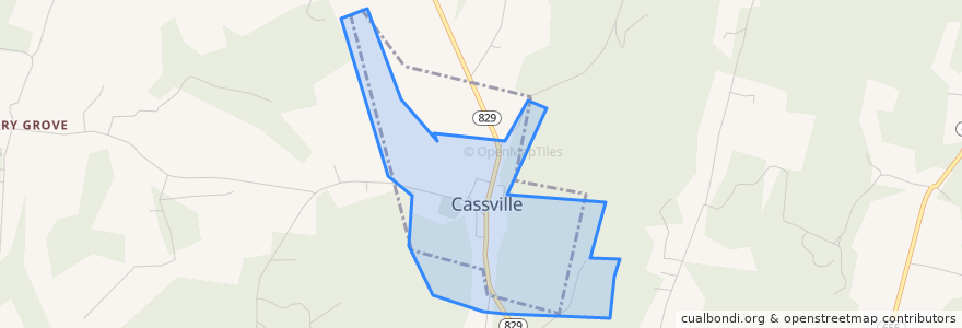 Mapa de ubicacion de Cassville.