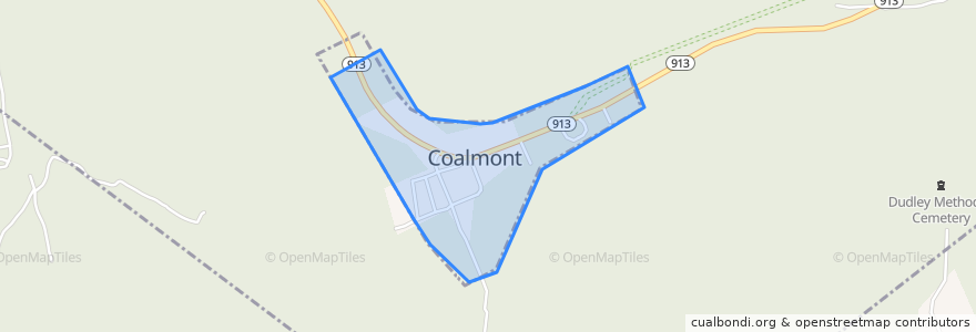 Mapa de ubicacion de Coalmont.