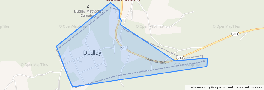 Mapa de ubicacion de Dudley.