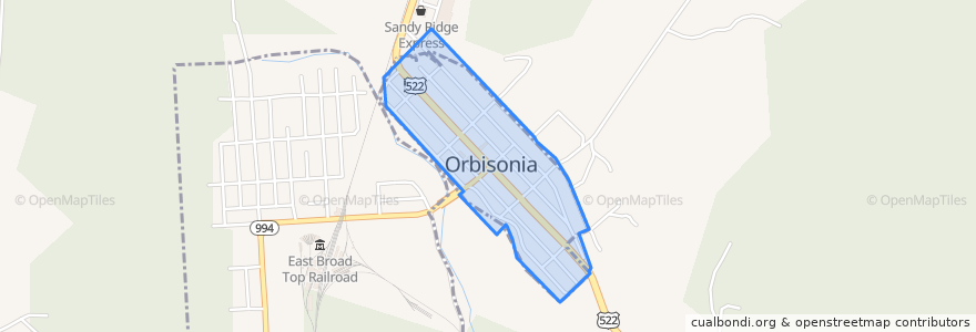 Mapa de ubicacion de Orbisonia.
