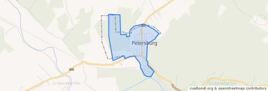 Mapa de ubicacion de Petersburg.