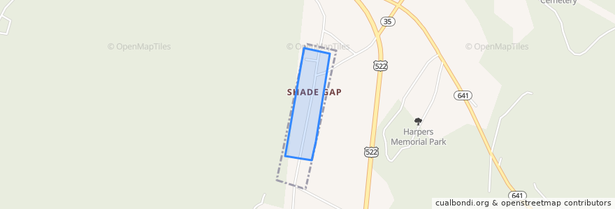 Mapa de ubicacion de Shade Gap.