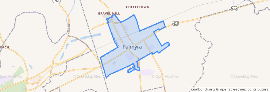 Mapa de ubicacion de Palmyra.