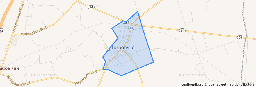 Mapa de ubicacion de Turbotville.