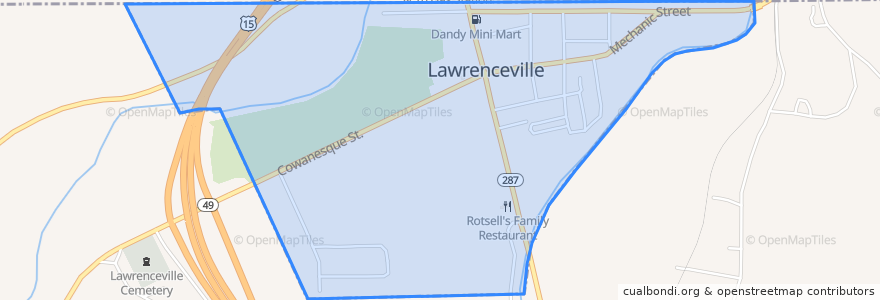 Mapa de ubicacion de Lawrenceville.