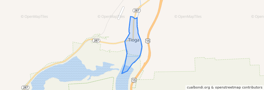 Mapa de ubicacion de Tioga.