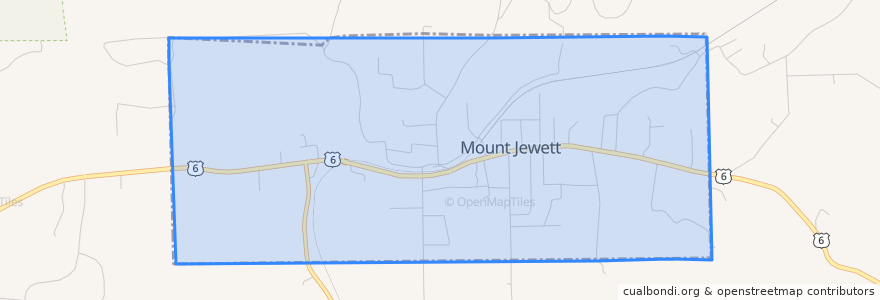 Mapa de ubicacion de Mount Jewett.