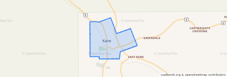 Mapa de ubicacion de Kane.