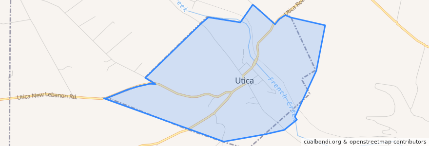 Mapa de ubicacion de Utica.