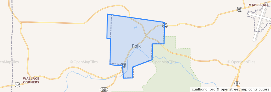 Mapa de ubicacion de Polk.
