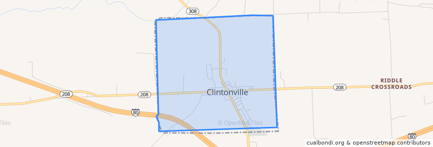 Mapa de ubicacion de Clintonville.