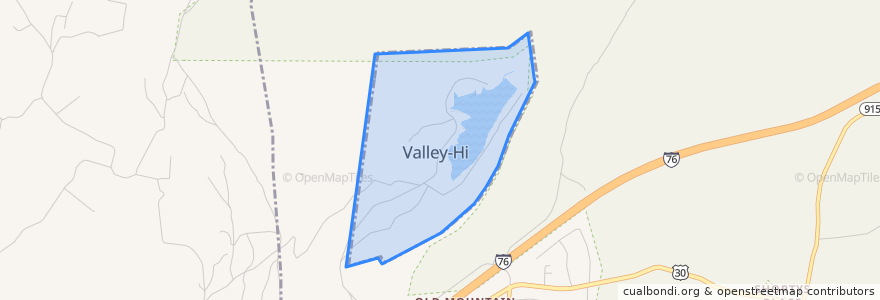 Mapa de ubicacion de Valley-Hi.