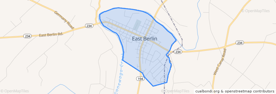 Mapa de ubicacion de East Berlin.