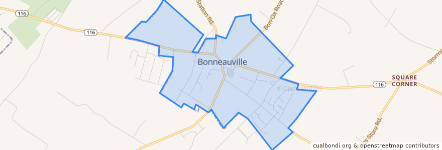 Mapa de ubicacion de Bonneauville.