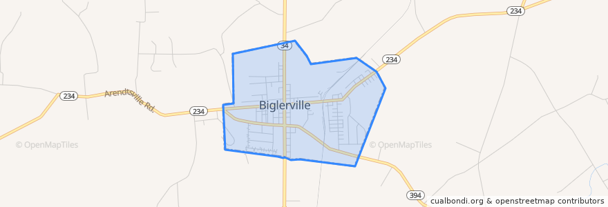 Mapa de ubicacion de Biglerville.