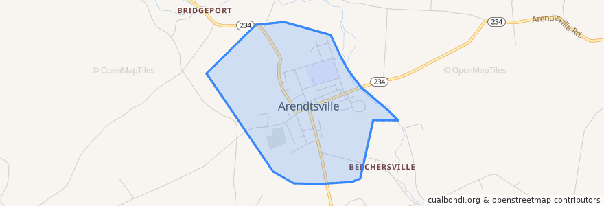 Mapa de ubicacion de Arendtsville.