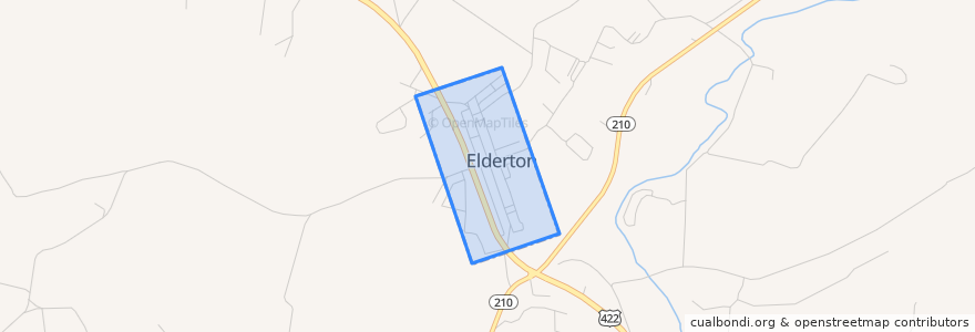 Mapa de ubicacion de Elderton.