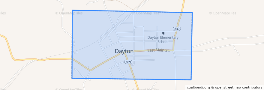 Mapa de ubicacion de Dayton.