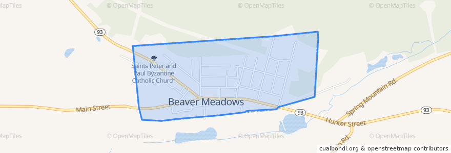 Mapa de ubicacion de Beaver Meadows.