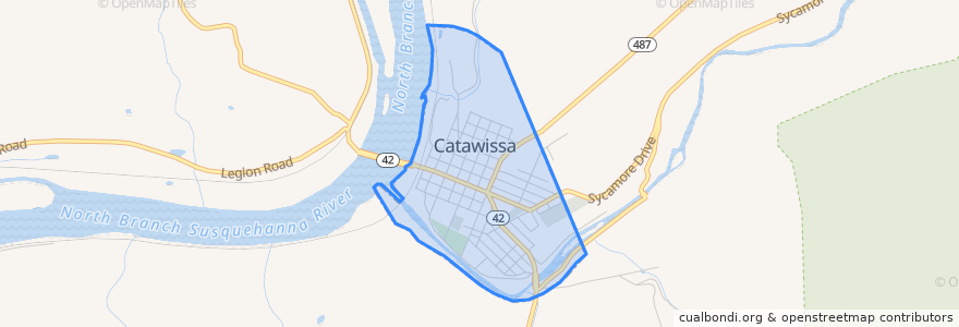 Mapa de ubicacion de Catawissa.