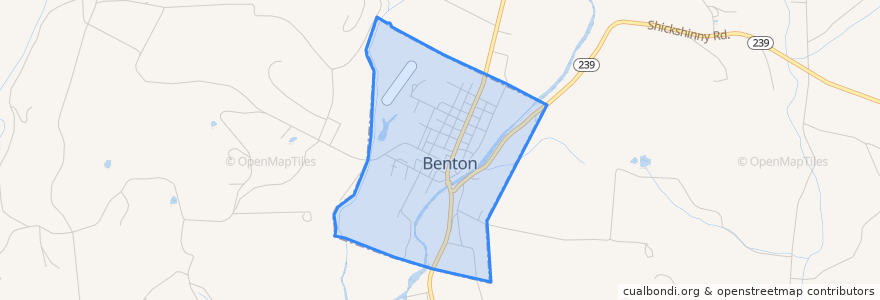 Mapa de ubicacion de Benton.