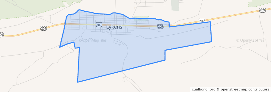 Mapa de ubicacion de Lykens.