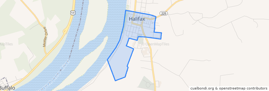 Mapa de ubicacion de Halifax.