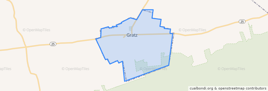 Mapa de ubicacion de Gratz.
