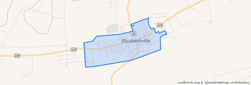 Mapa de ubicacion de Elizabethville.