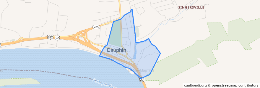 Mapa de ubicacion de Dauphin.