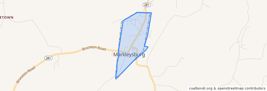 Mapa de ubicacion de Markleysburg.