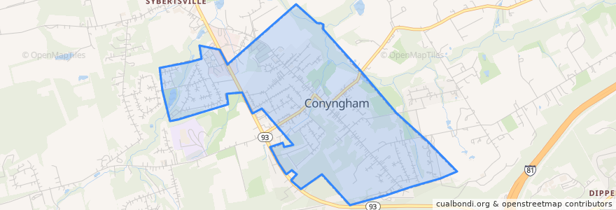 Mapa de ubicacion de Conyngham.