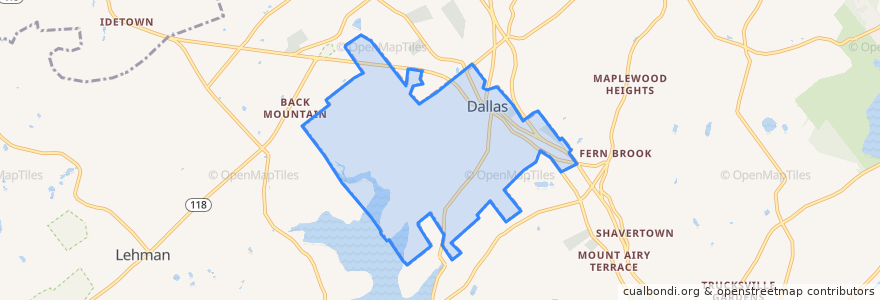 Mapa de ubicacion de Dallas.