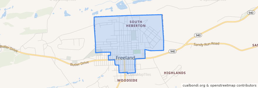 Mapa de ubicacion de Freeland.