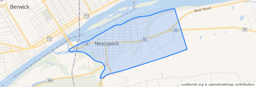 Mapa de ubicacion de Nescopeck.