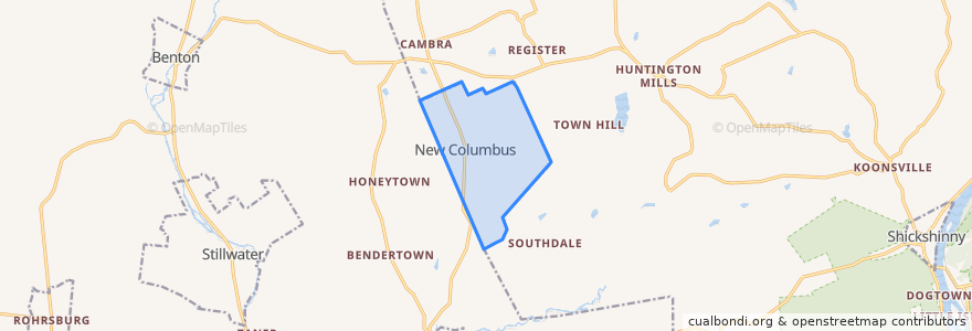 Mapa de ubicacion de New Columbus.