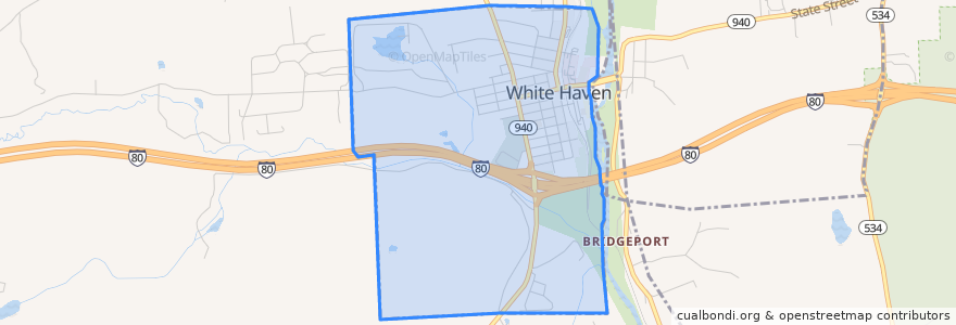 Mapa de ubicacion de White Haven.